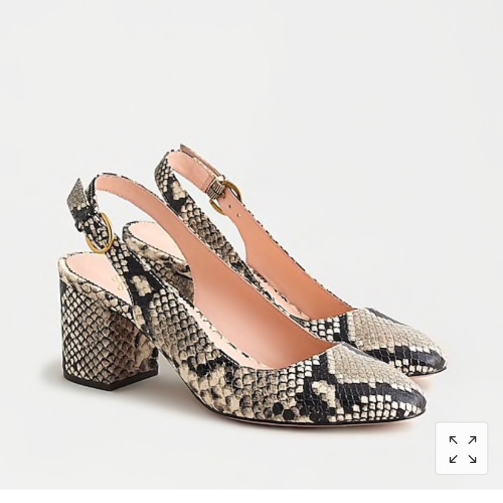 Beautiful J.Crew Snake Embossed Slingbacks